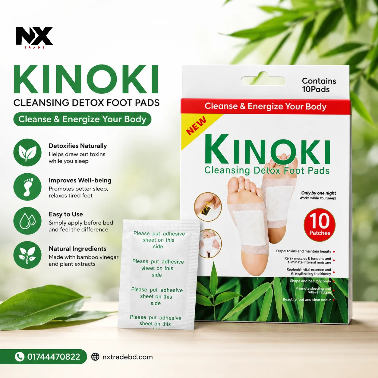 Kinoki Cleansing Detox Foot Pads (10 Patches)