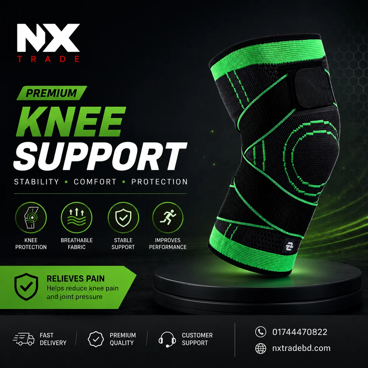 Premium 3D Adjustable Knee Support Brace