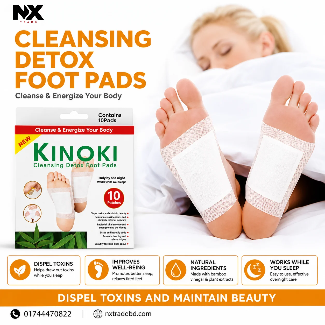 Kinoki Cleansing Detox Foot Pads (10 Patches) - Image 3