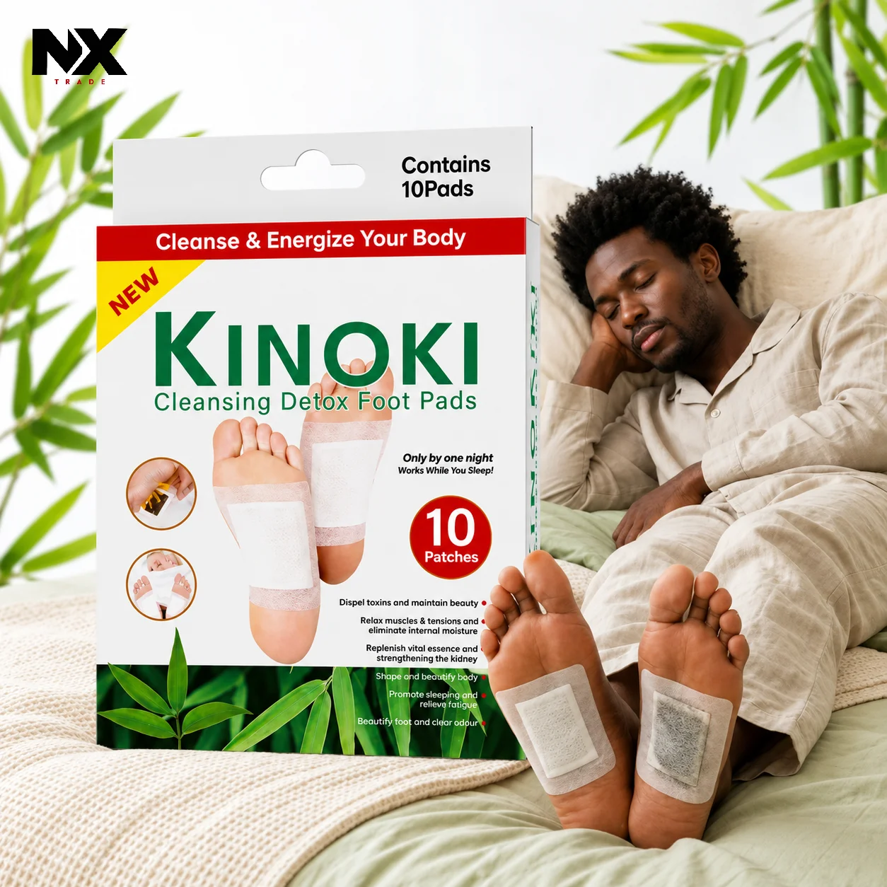 Kinoki Cleansing Detox Foot Pads (10 Patches) - Image 4