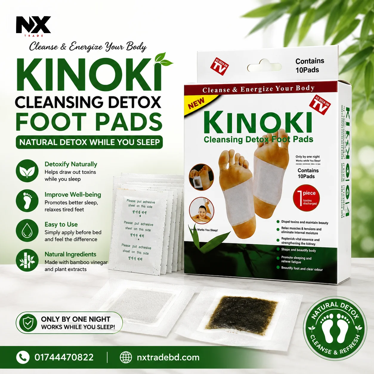 Kinoki Cleansing Detox Foot Pads (10 Patches) - Image 2
